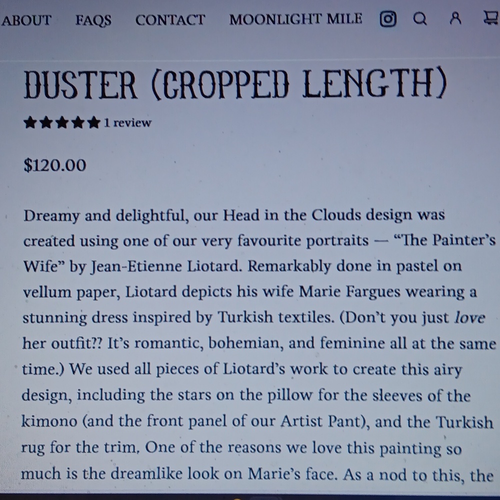 MARKET OF STARS..HEAD IN THE CLOUDS..cropped Duster.. - Picture 4 of 13